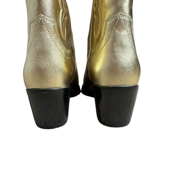 Jeffrey Campbell Dagget Gold Leather Cowboy Boots | Size 7.5 - Picture 10 of 13